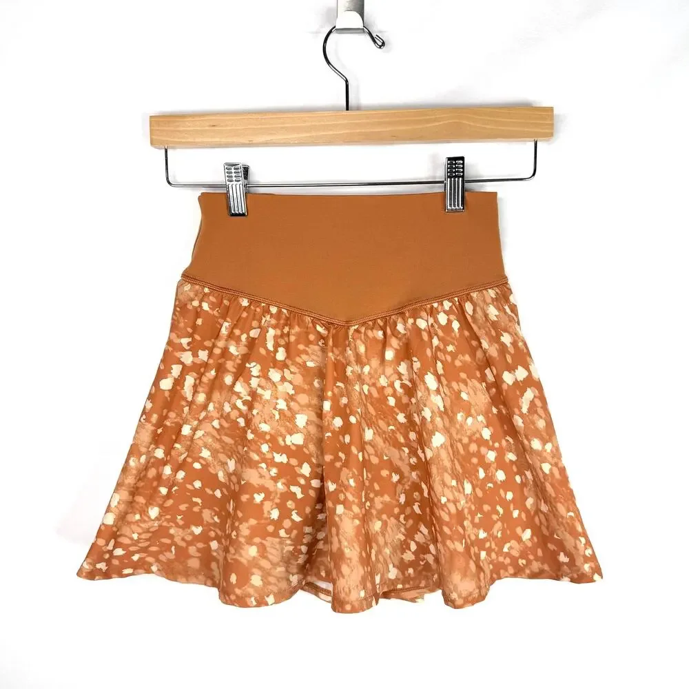 Aerie Offline Brown Spotted Skort Small